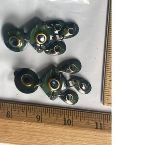 2 Assorted Vintage Style Metal Embellishments Blue Gem Accents